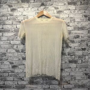 EUC Wilfred Free Sheer Cream Short Sleeve Tee Size XS